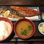 炭火焼専門食処 白銀屋 - さばの半々定食（さばみりん＋さば塩）ダブルサイズ