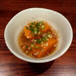 27区 - この日のお通しは「かぼちゃのそぼろ煮」