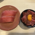 魚べい - ローストビーフミニ丼＆マグロ