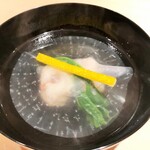 新ばし 星野 - 車海老の薄氷椀