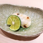 新ばし 星野 - トラフグ白子の炭火焼き