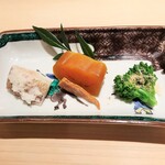 新ばし 星野 - 春子、自家製からすみ、バチコ、菜の花のお浸し