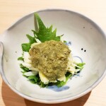 新ばし 星野 - 蟹味噌をのせて