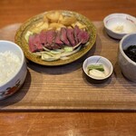 Beef skirt Steak set meal 150g (comes with rice, miso soup, and pickles)