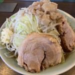 かじろうramen7 - ラーメン小野菜、あぶらまし、にんにくちょいマシ