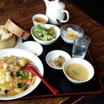 天安門 - 料理写真:ランチの『中華丼焼売セット』大盛り
