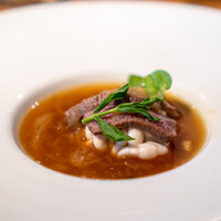 フナシェフ - オニオンスープ 白子 牛肉