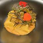 カーサ・デル・チーボ - 八戸産毛ガニとトピナンブールのスフォルマート　カニ味噌のバーニャカウダ