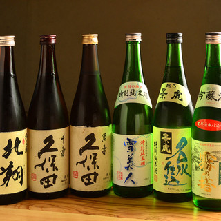 严选日本酒、烧酒，常备10种以上