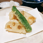 手打ちそば やっ古 - 太刀魚の天ぷら