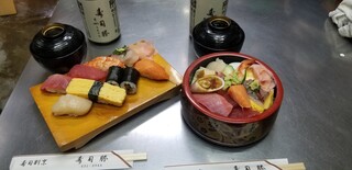 h Sushi Katsu - ランチ　すしにぎり　海鮮丼　1100円