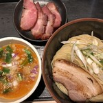 麺屋一燈 - 味噌細つけ麺＋プレミアム吊るし切りチャーシュー