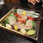 Izakaya Maru - 刺盛　ヒラメ、鮪、鯛、ハマチ