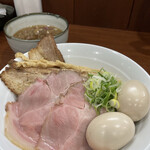 麺処 うきとみ - 塩つけ麺大、特製トッピング、味玉TP麺パスサービス