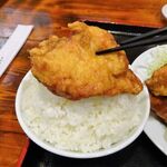 どんく - とりの唐揚げ６個定食（大盛）950円