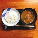 よね山 - 旬味寮よね山 定食の御飯と貝汁[ミサワホームセラミック三島大社町展示場編]