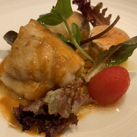 レグリエ - アンコウのロースト、コロッケ、あん肝のテリーヌ