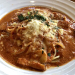 今日和 - にんにくチーズトマトソース　美味しいです。