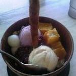 カフェ ド サラン - わらび餅と紫芋アイスのパフェ（メニュー名忘れましたすみません）