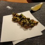 ブロックス - 茶豆をまとった秋刀魚のフリット