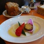 トラットリア グランボッカ - 前菜とポップオーバー