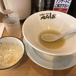 泡系しおとんこつラーメン べらしお - ごちそうさまでした　※スープは健康を考えて、少しだけ残す