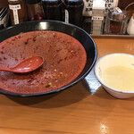 創作まぜそば まるさんかくしかく - スープ割り（無料）を貰う　※で、割るもの無いんですけど～～