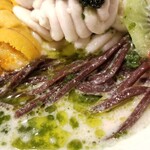 麺屋 六感堂 - 白子スープの海鮮パフェ風ヌードル