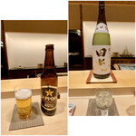 鮨 はしもと - 瓶ビールからスタート
      
      三重県 早川酒造 純米大吟醸　田光