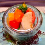 日本料理 TOBIUME - 若松北海岸物語
      若松トマト、スイートスプリング
      赤海鼠等