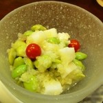 中国麺飯 勇 - ＊ある日の前菜・枝豆と山芋