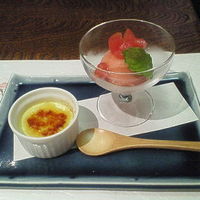 京料理屋 嵐山さくら - トマトのシャーベットとほうれん草のクレームブリュレ
                