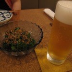 家庭料理 ことこと - ブロッコリーのアンチョビソース ＆ 生ビール