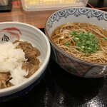 鐘庵 - 並盛そば＋牛みぞれ丼セット