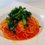 イタリアン食堂coraggio - メインは海老と春菊のトマトソースを。