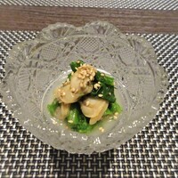 鮨 双海 - あさりと菜の花の辛し和え