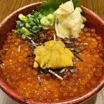 新宿魚縁一丁目 - 【2色海鮮丼】雲丹といくら ¥2,480