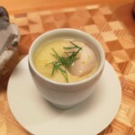 丸新 - 先付け、ホタテ茶碗蒸し