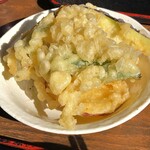 三里庵 - サービスで頂いた野菜天ぷら