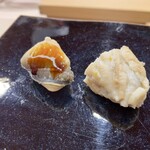 日本橋蛎殻町 すぎた - 穴子握り 塩と煮詰め ハーフ＆ハーフ