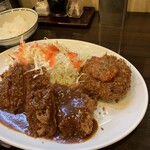 Tonkatsu Hiroki - ヒレとんかつ&クリームコロッケ定食（￥1250）