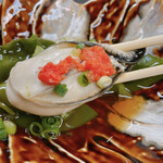 旬鮮魚菜 くじら - 蒸し牡蠣 プリプリで美味 茎めかぶも美味しかったなー