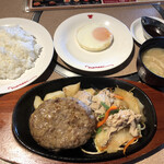 肉の万世 - ♪ハンバーグ180ｇ＆生姜焼きランチ ¥1430
