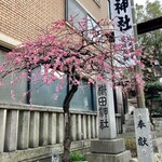 Nakamoto - 櫛田神社で梅を鑑賞して早目の予約時間に向かいます。