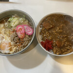 立ち食いそば 豆福 - ミニカレー丼、月見そばセット600円