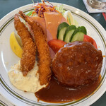 レストラン タカセ - ハンバーグ&エビフライ ¥1,330