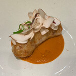 カーサ・デル・チーボ - 五島列島　車海老とシャモロックのサルシッチャ　マレンゴ風