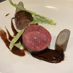 カーサ・デル・チーボ - 銀の鴨のアッロースト　黒にんにくのソース