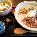 Sojibou - カツ丼と冷やし月見山かけそば(1020円)