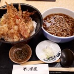 そば茶屋 小諸 - 旬野菜の天丼セット(かけ)